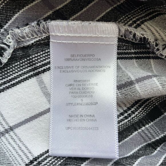 Sam Edelman Black and White Riley Flannel Boyfriend Shirt - Size: Small - Picture 8 of 14